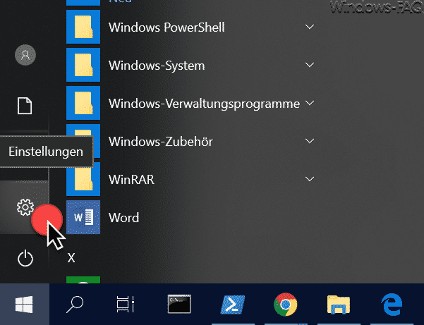 Windows 10 Einstellungen über das Startmenü aufrufen