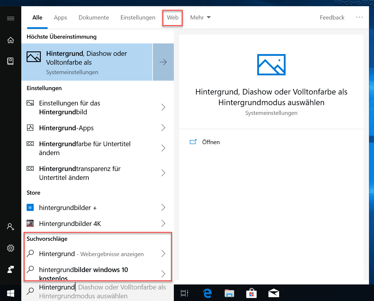 Web Suchergebnisse aus dem Windows 10 Startmenü entfernen