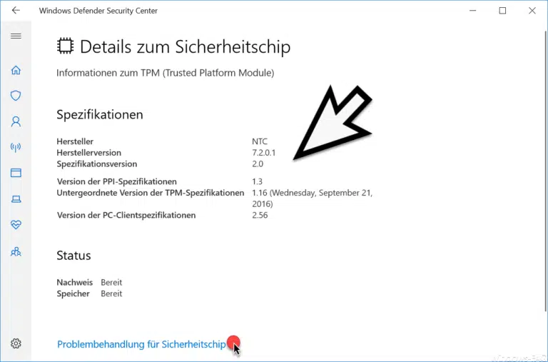 Informationen zum TPM-Chip (Trusted Platform Module) abrufen unter Windows