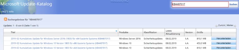 Download Update KB4487017 für Windows 10 Version 1803 Build 17134.590