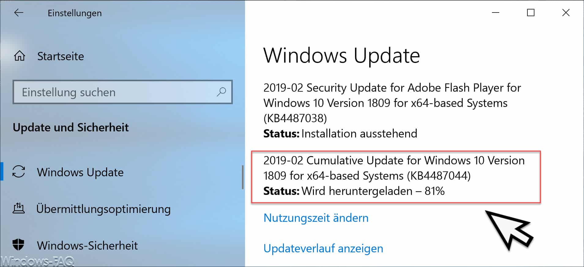 KB4487044 Februar 2019 Update für Windows 10 Version 1809 zum Download verfügbar