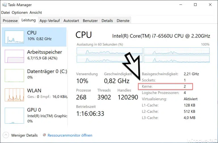 Anzahl der CPU Kerne und logischen Prozessoren abfragen