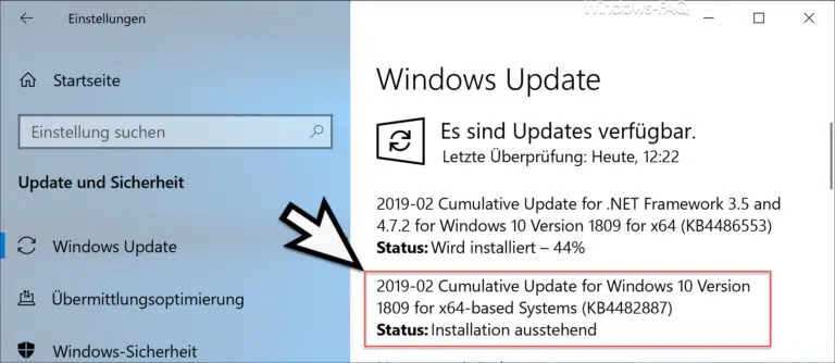 Download Update KB4482887 für Windows 10 Version 1809 Build 17763.348