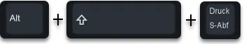 ALT + SHIFT + DRUCK