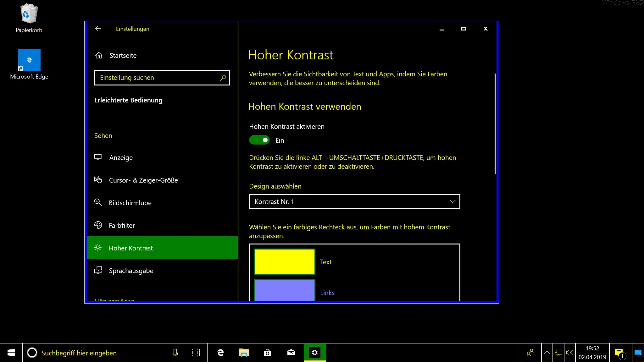 Kontrast 1 Windows 10