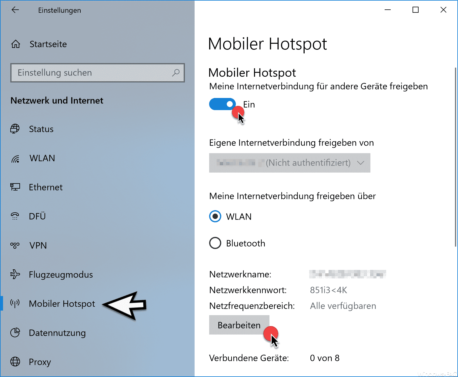 Mobilen Hotspot bei Windows 10 einrichten