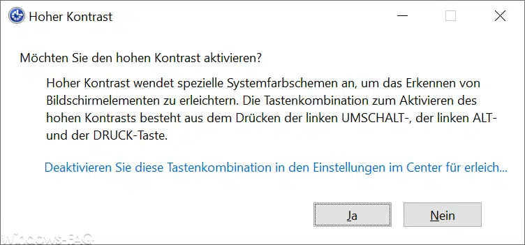 Möchten Sie den hohen Kontrakt aktivieren