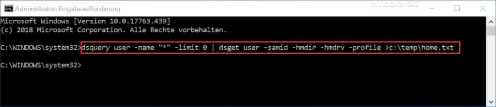 Alle Benutzerkonten Informationen eines lokalen Users abfragen ...