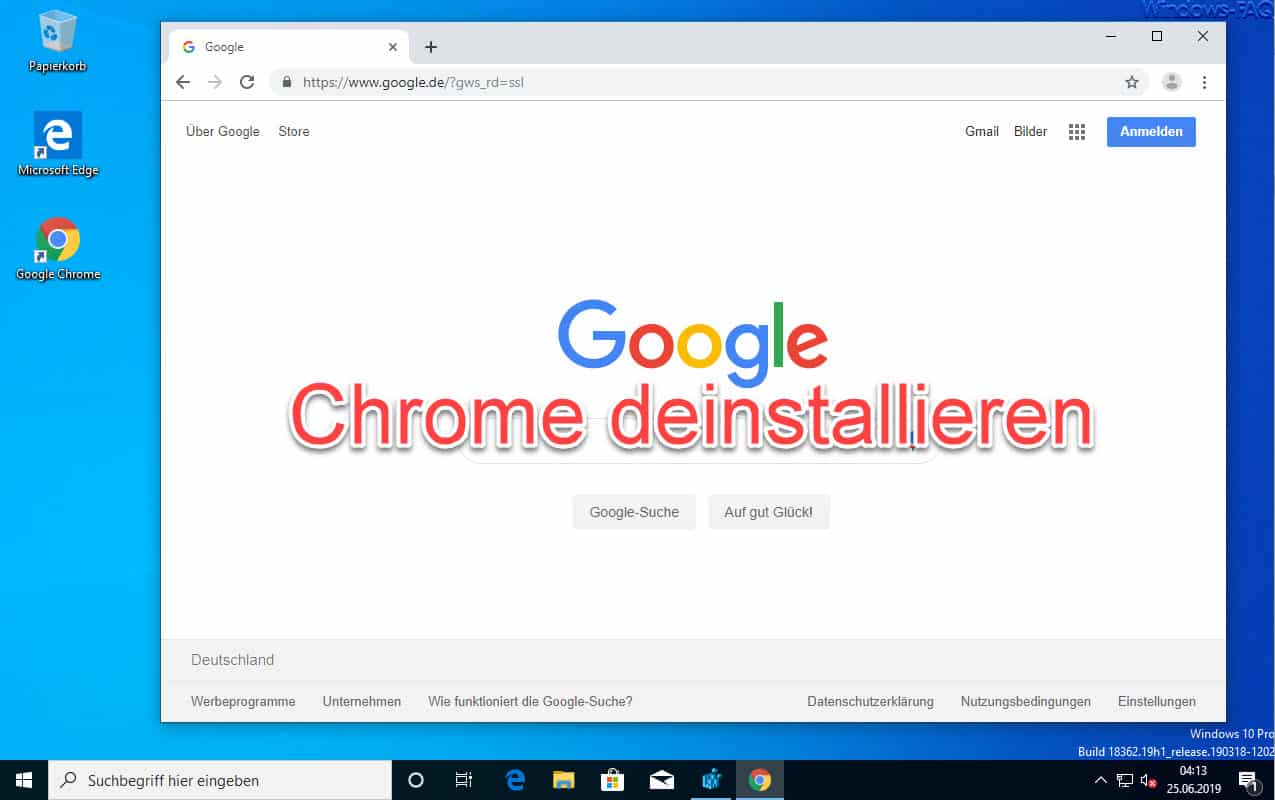 Chrome Browser deinstallieren