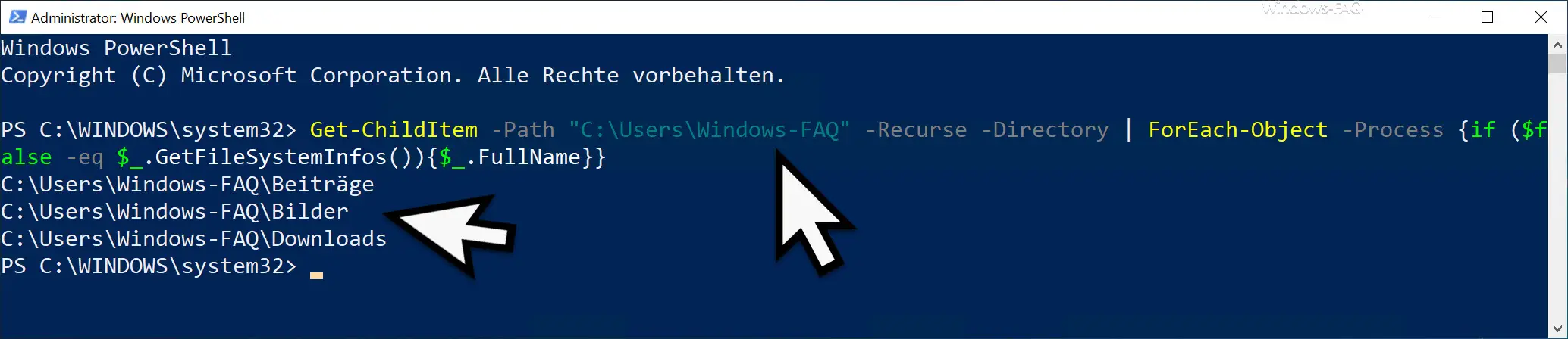 Leere Verzeichnisse auflisten unter Windows