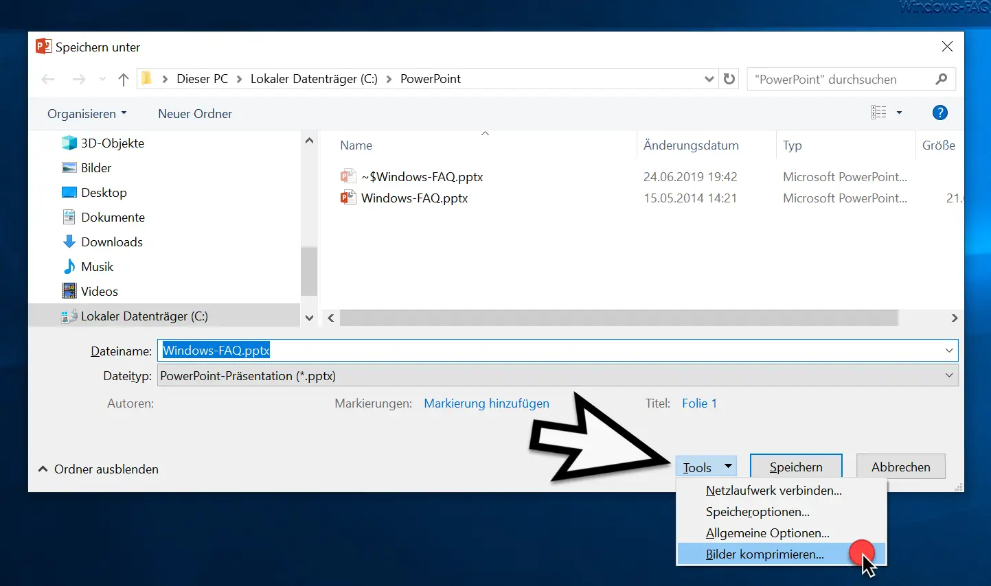 PowerPoint Präsentation einfach verkleinern Windows FAQ