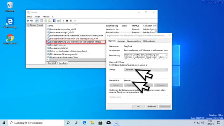 Versand von Telemetriedaten bei Windows 10 komplett deaktivieren