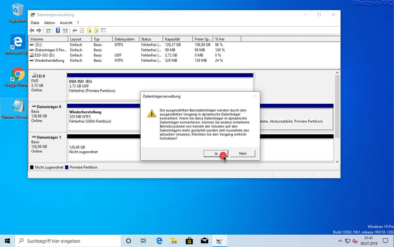Software Raid 1 (Spiegelung) unter Windows 10 einrichten