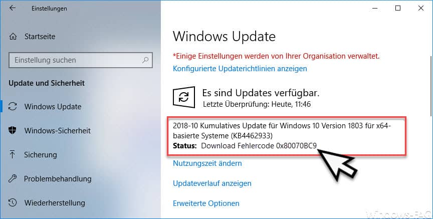 Windows Update Fehlercode 0x80070BC9