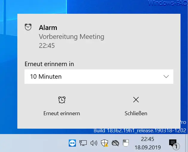 Wecker bzw. Alarm einstellen bei Windows 10