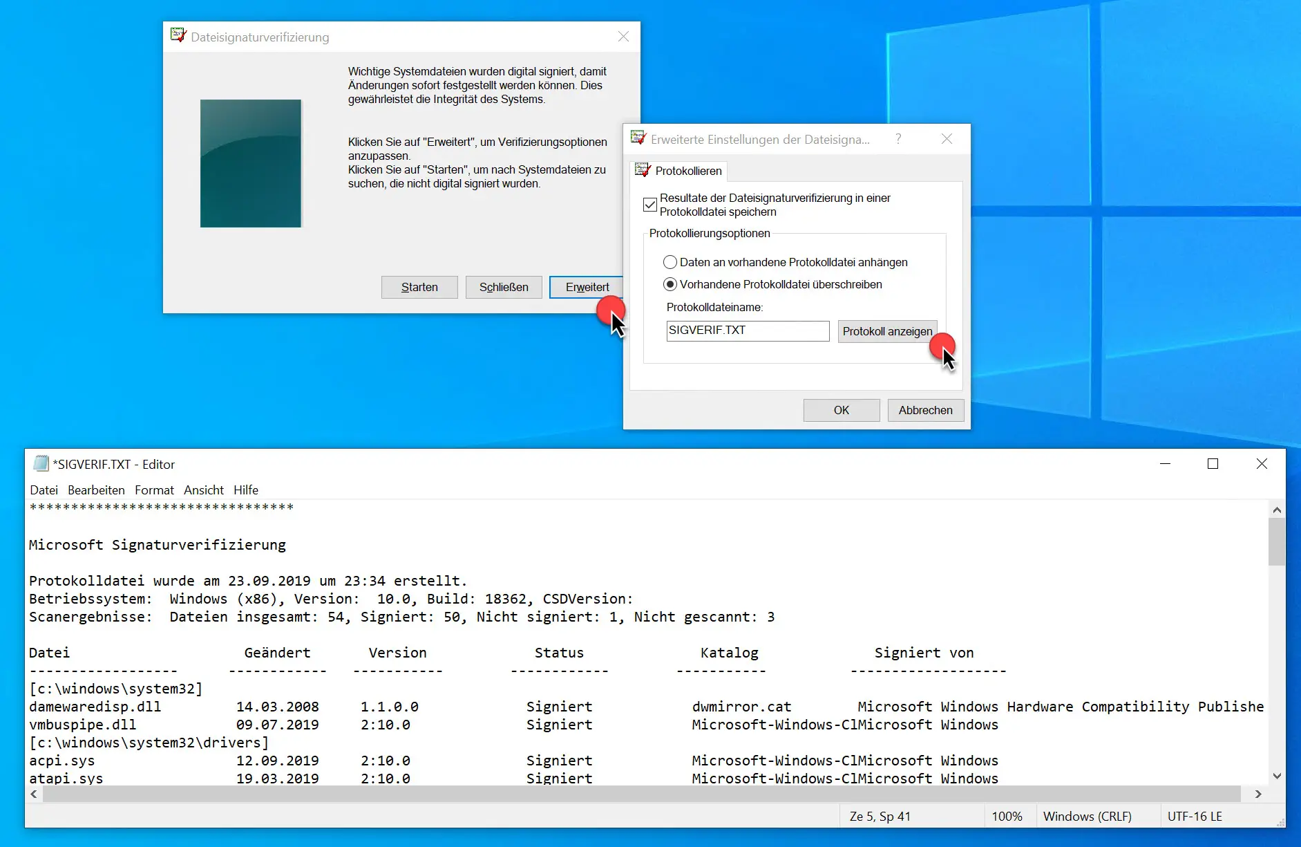 Microsoft Signaturverifizierung