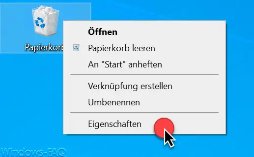Verhindern dass Windows Anwender Eigenschaften des Papierkorbs verändern