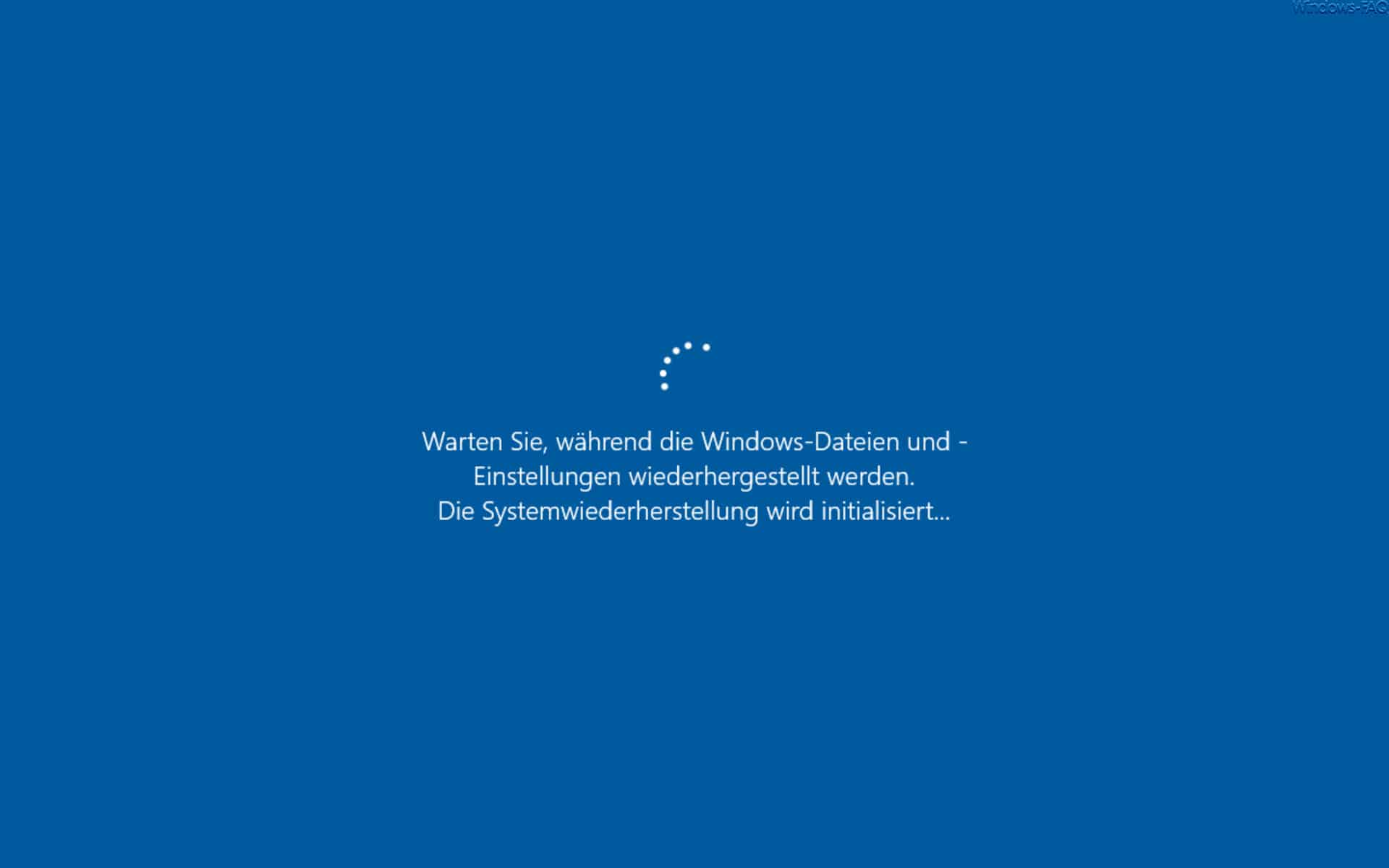 Windows 10 auf gespeicherten Wiederherstellungspunkt zurücksetzen