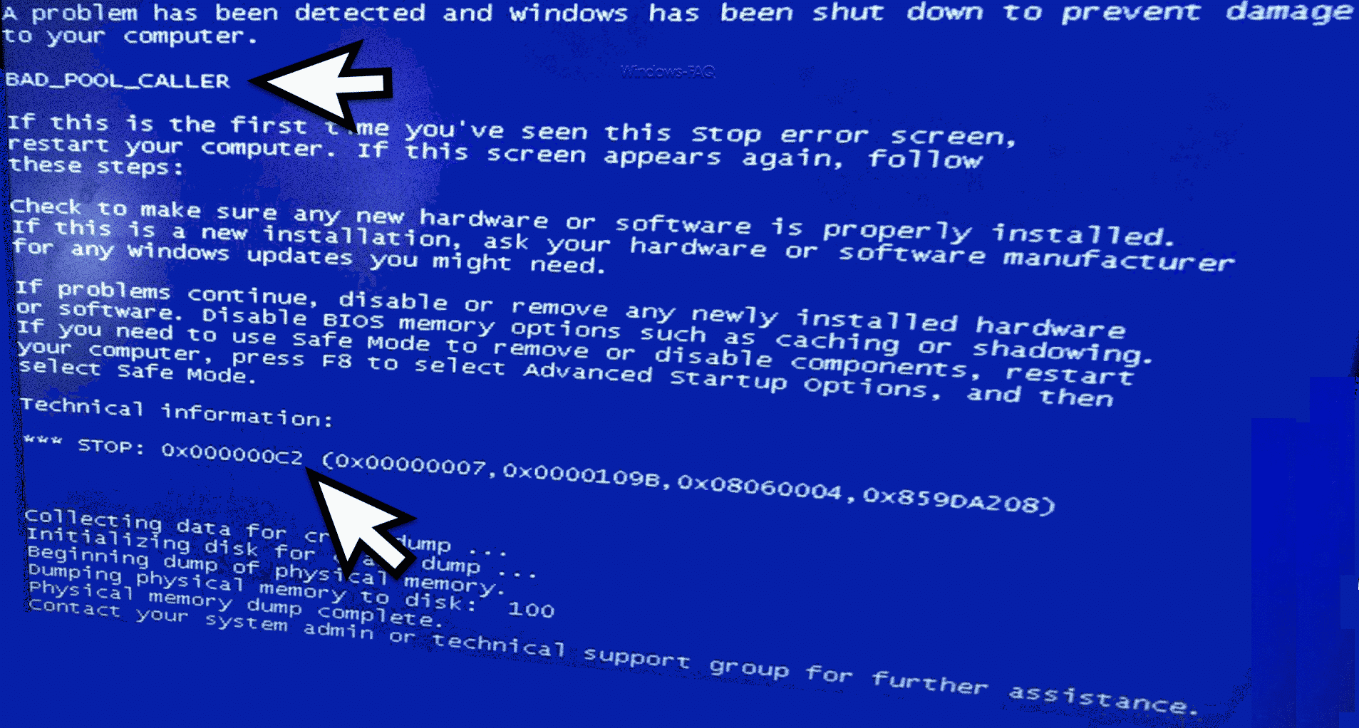 ошибка Windows bad_pool_caller