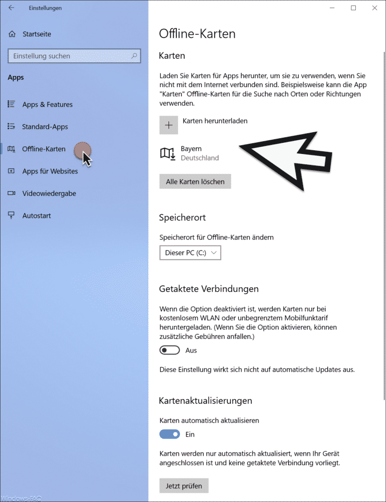 Offline Karten unter Windows 10 nutzen