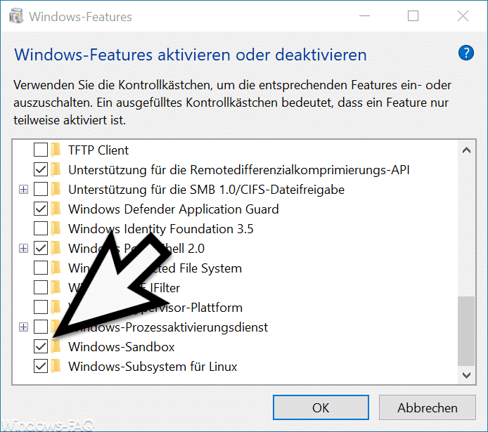 Windows-Sandbox installieren