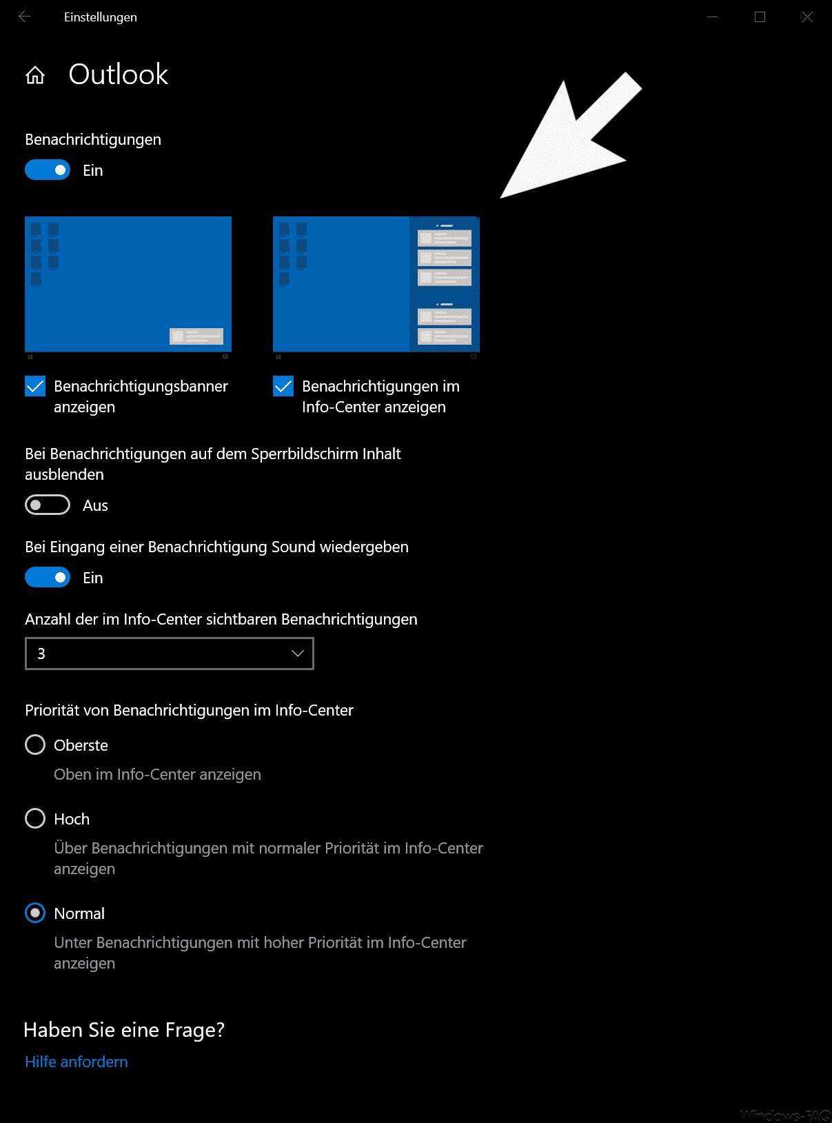 Neue Benachrichtigungs-Einstellungen in Windows 10 Version 1909