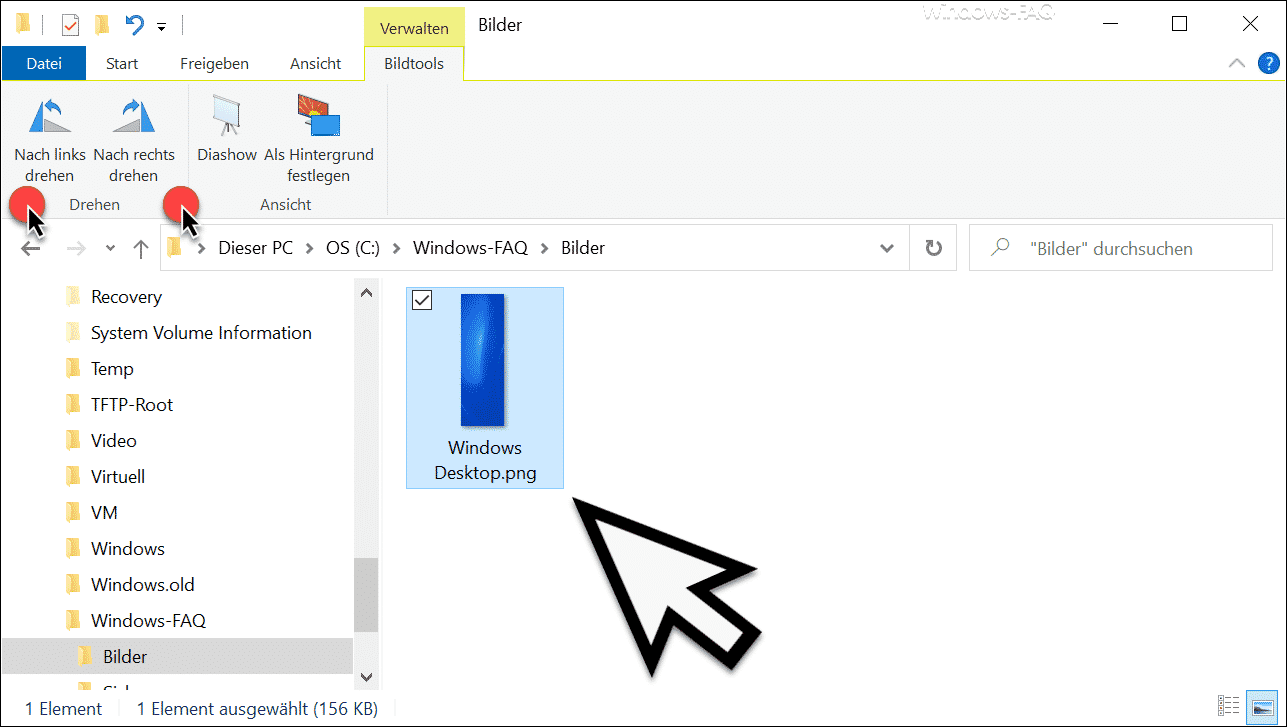 Wie kann ich ein Bild drehen im Windows Explorer?