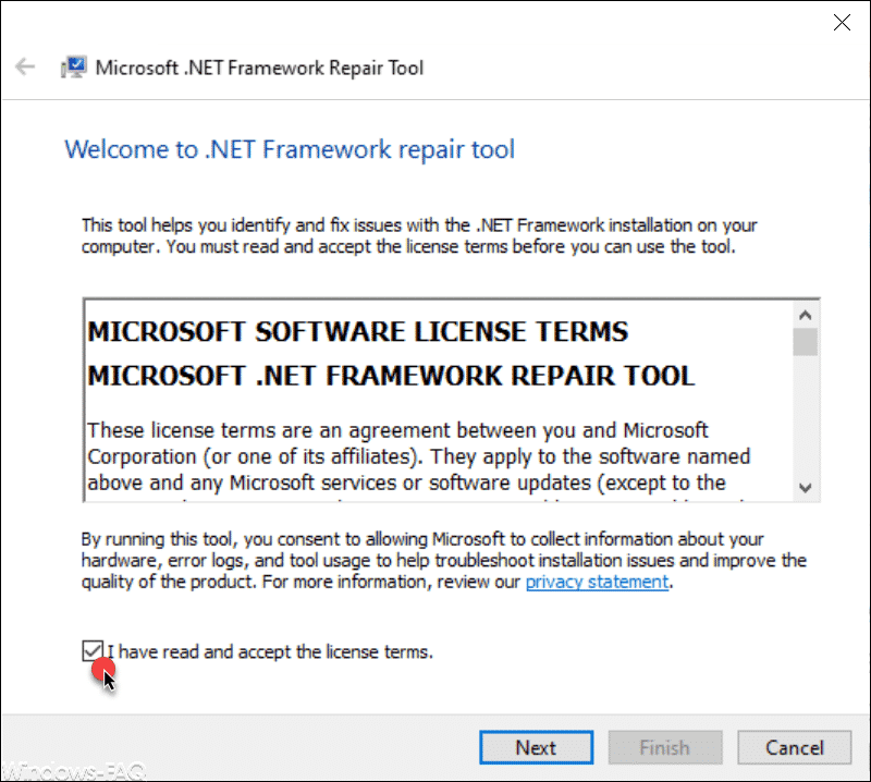 .Net Framework reparieren mit dem .Net Framework Reparaturtool von Microsoft