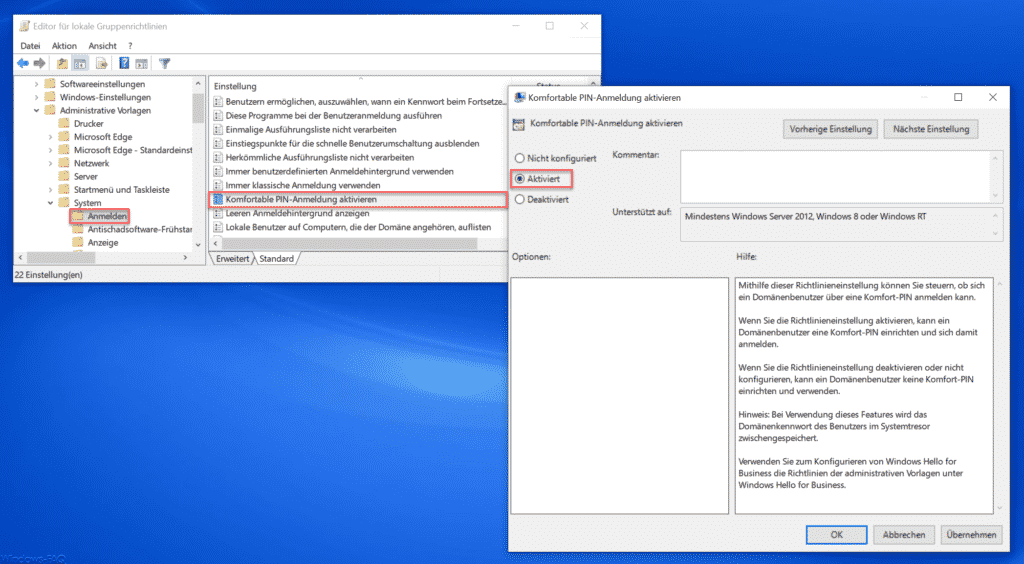 PIN Anmeldung deaktivieren Windows 11 Windows FAQ