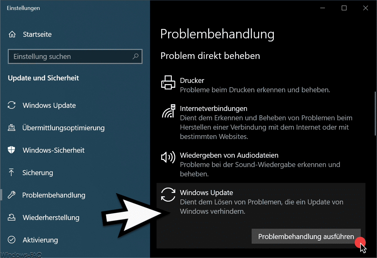 Windows Update Problembehandlung ausführen