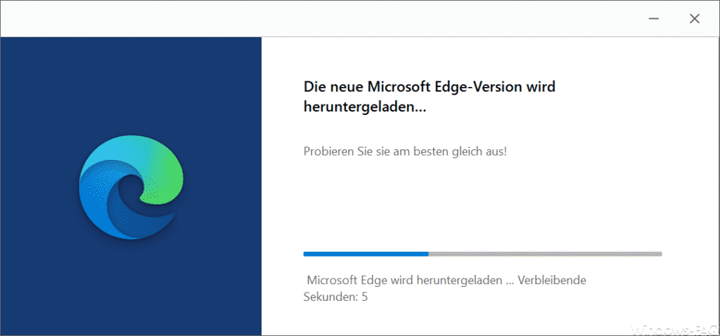 Die neue Microsoft Edge-Version wird heruntergeladen...