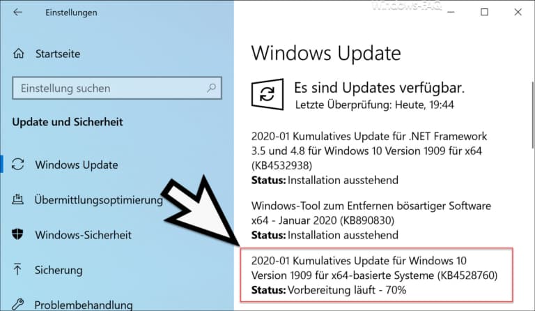 Download KB4528760 für Windows 10 Version 1903 und 1909 (18362.592 und 18363.592)