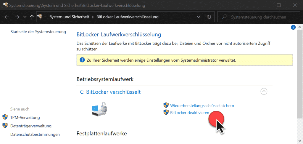 Bitlocker deaktivieren