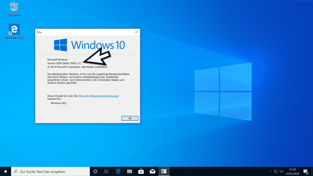 Installation Windows 10 Version 2004 Teil 13