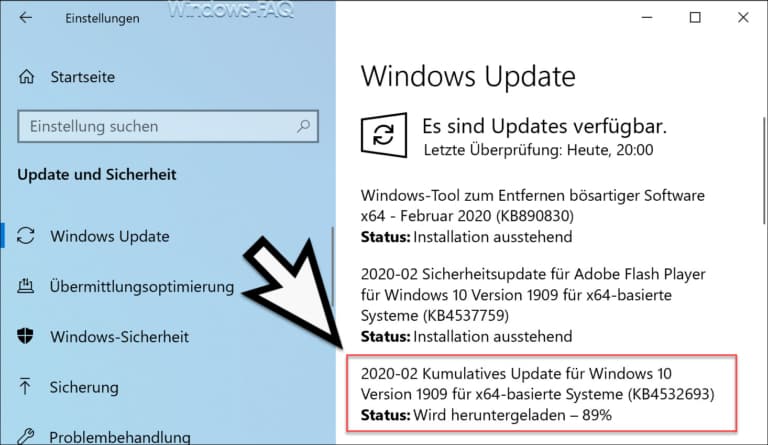 Download Update KB4532693 für Windows 10 Version 1903 und 1909 (18362.657 und 18363.657)