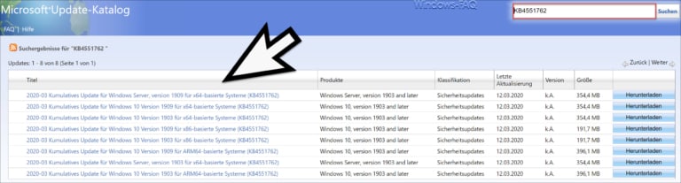 Update KB4551762 für Windows 10 1903 und 1909 erschienen 18362.720 und 18363.720