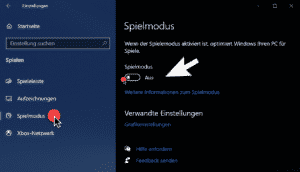 Spielmodus deaktivieren bei Windows 10