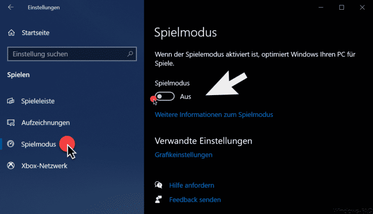 Spielmodus deaktivieren bei Windows 10