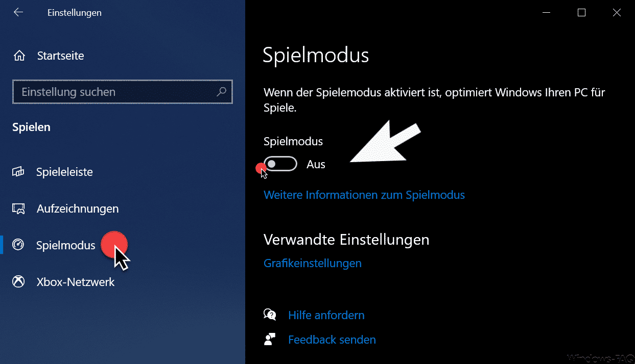 Spielmodus deaktivieren bei Windows 10