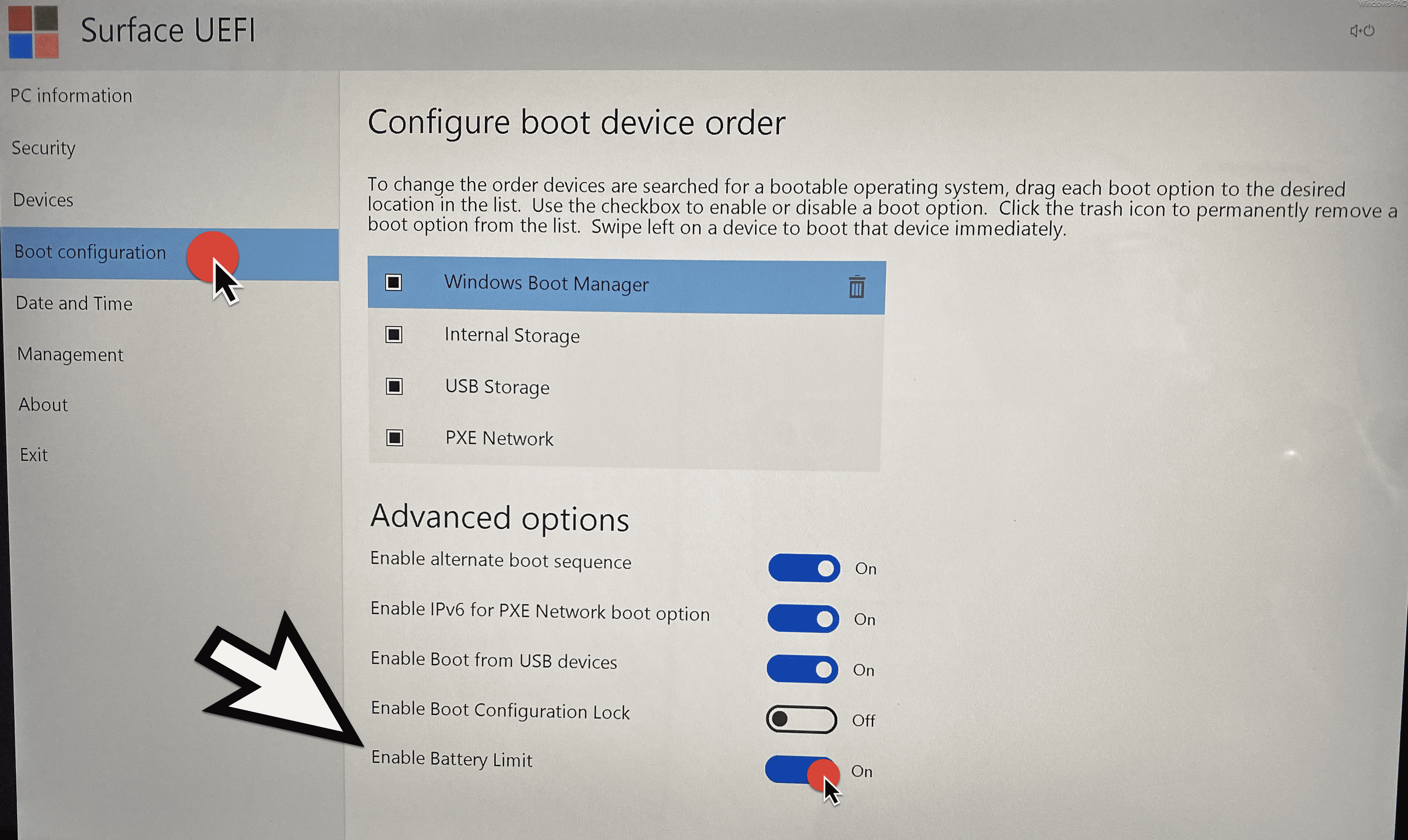 Akku Lebenszeit mit Surface Option „Battery Limit Mode“ erhöhen