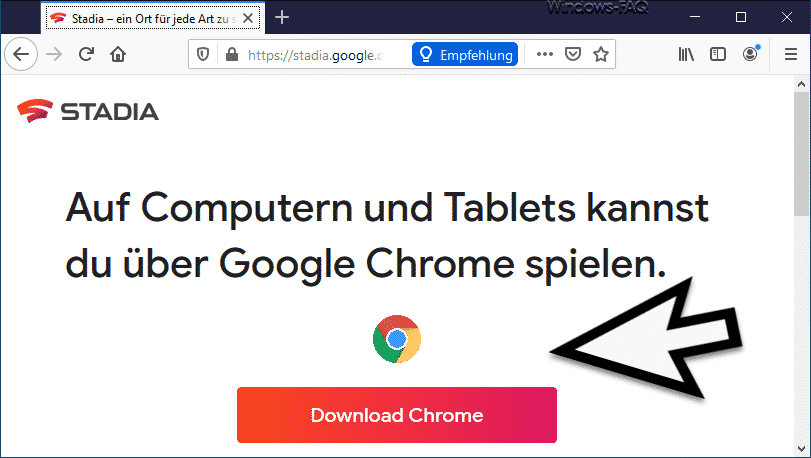 Auf Computern und Tablets kann Du über Google Chrome spielen