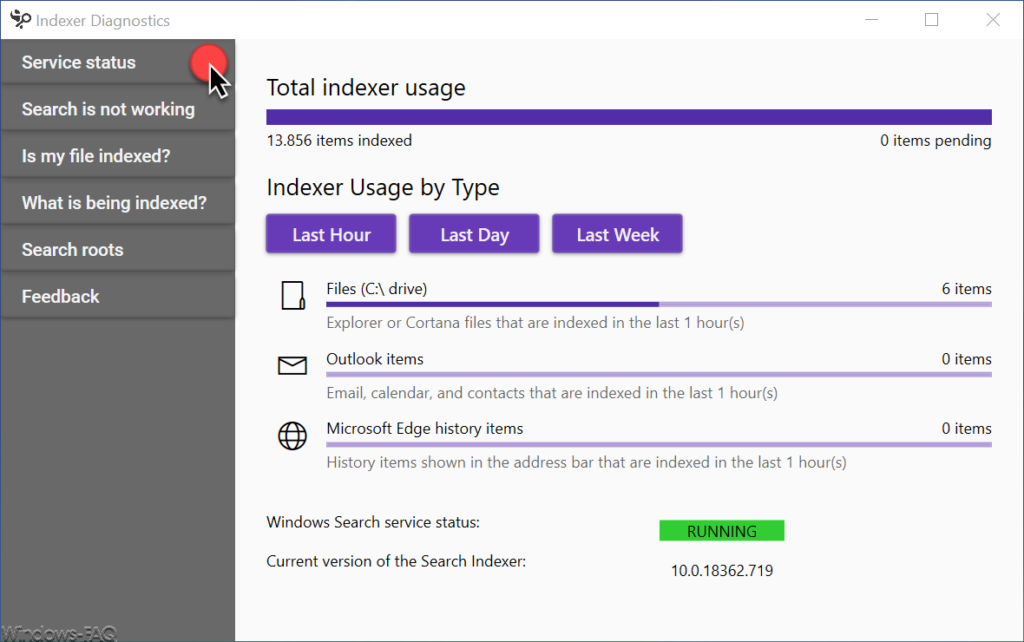 Indexer Diagnostics Usage