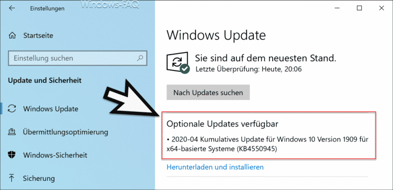 Download Update KB4550945 für Windows 10 Version 1903 und 1909 (18362.815 and 18363.815)