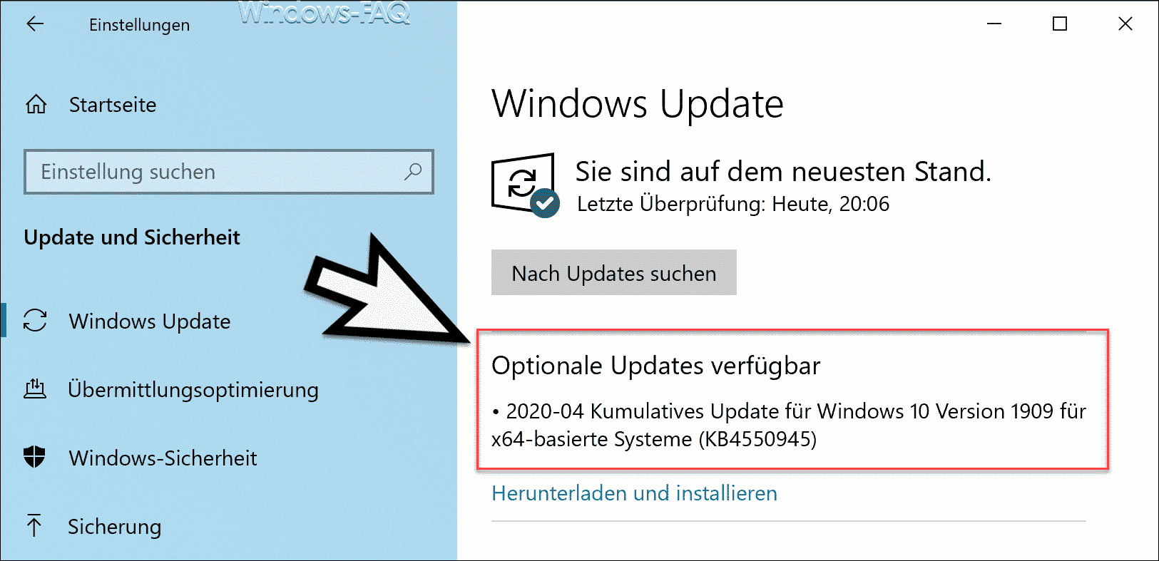 Download Update KB4550945 für Windows 10 Version 1903 und 1909 (18362.815 and 18363.815)