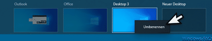 Virtuelle Desktops umbenennen bei Windows 10 Version 2004