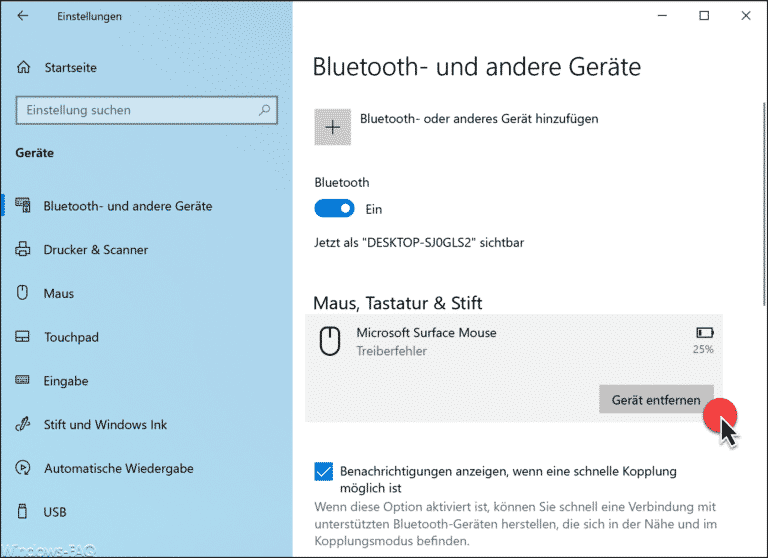 Bluetooth Geräte Treiberfehler unter Windows 10