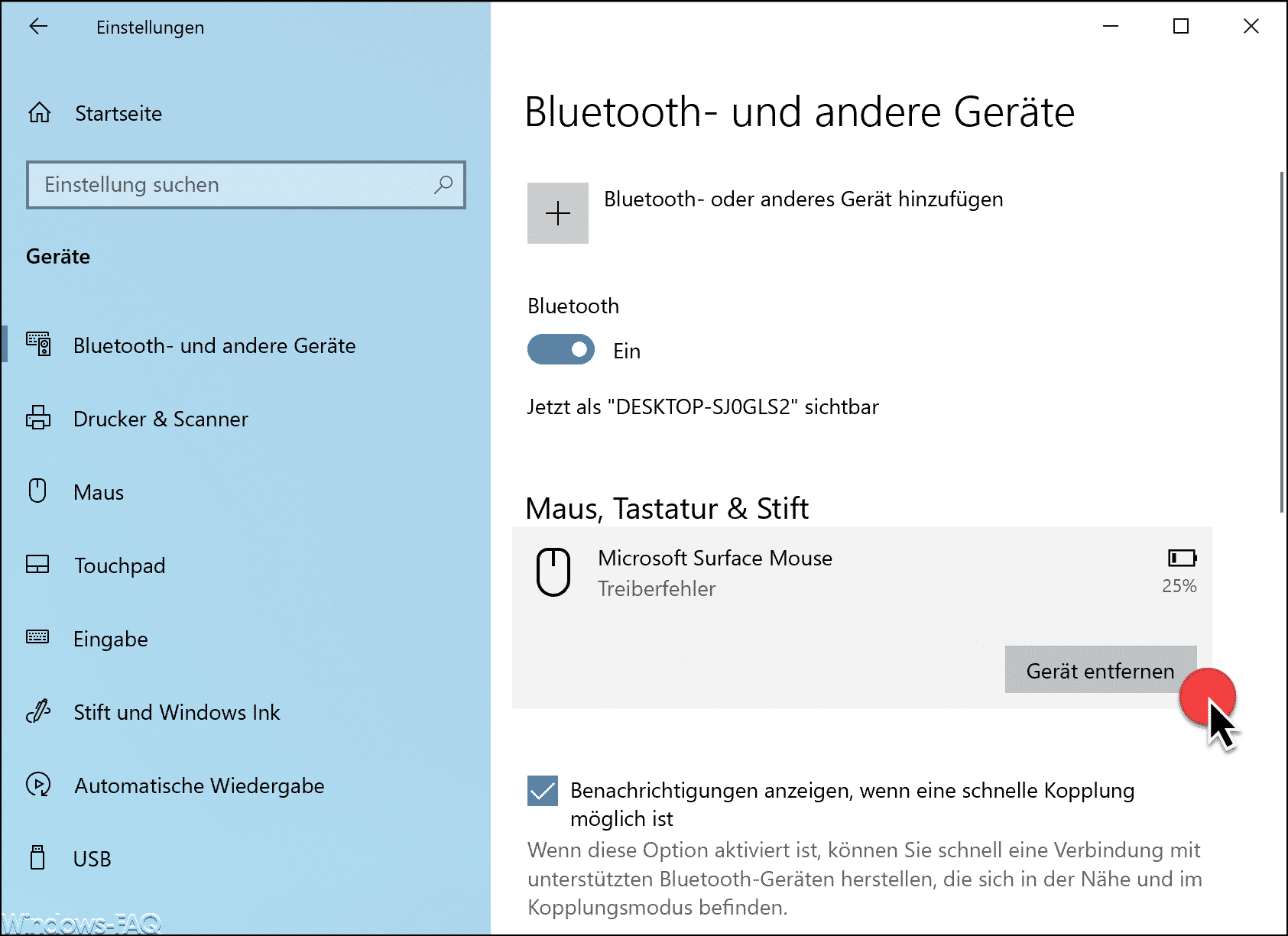 Bluetooth Geräte Treiberfehler unter Windows 10