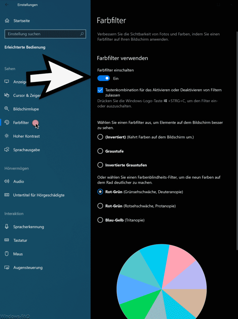 Farbfilter Windows 10 für Farbenblinde