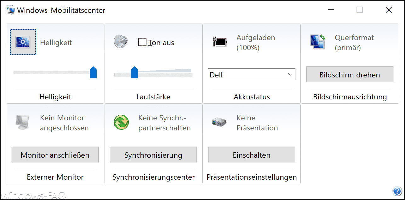 Windows 10 Mobilitätscenter aufrufen und auf mobilen Windows Geräten nutzen