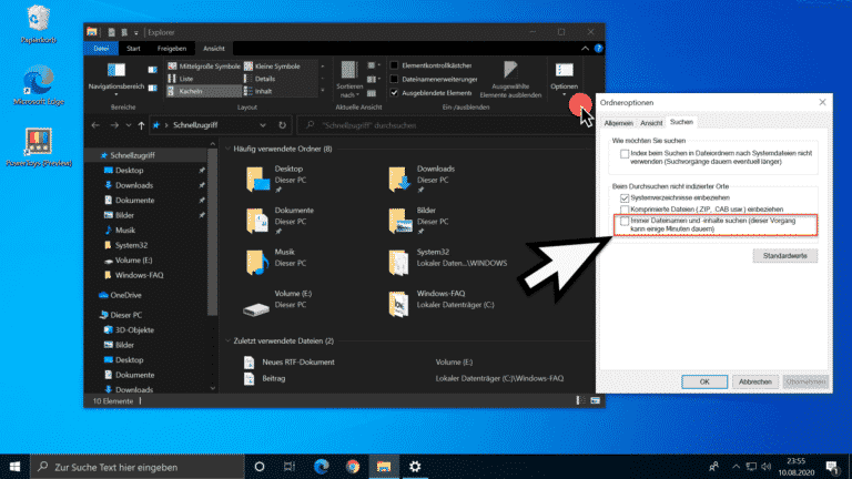 Dateiinhalte durchsuchen mit dem Windows Explorer
